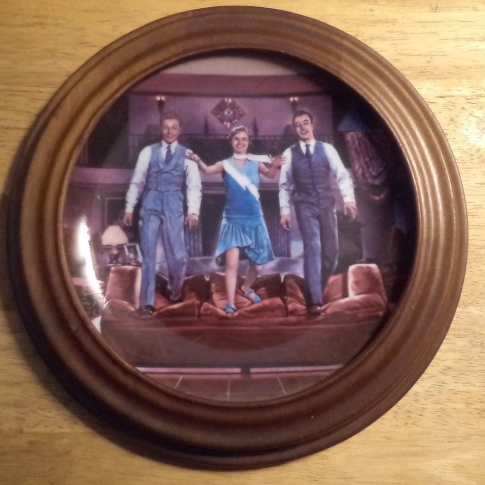 Framed Edwin Knowles "good morning" plate.